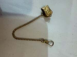 Vintage Gold-Tone Pocket Watch Chain with Belt Clip